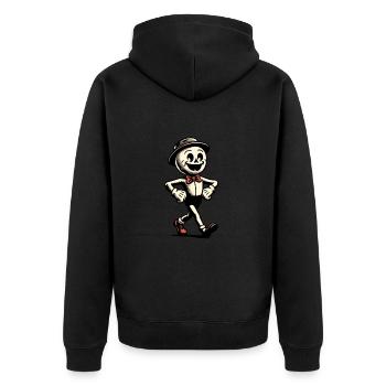 Retro Vintage Style Halloween Costume Decoration - Unisex Premium Organic Zip Hoodie - black - Back - Nico (187cm)
