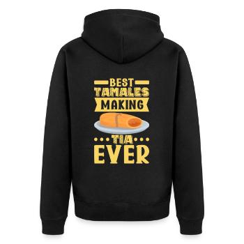 Tamale Mexikanisches Essen Tamale Liebhaber - Unisex Premium Bio Zip Hoodie - Schwarz - Hinten - Nico (187cm)