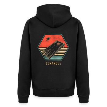 Joueur de sac de haricots de l’équipe Cornhole - Veste à capuche bio Premium Unisexe - noir - Dos - Nico (187cm)