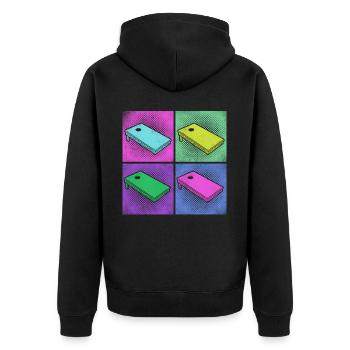 Joueur de sac de haricots de l’équipe Cornhole - Veste à capuche bio Premium Unisexe - noir - Dos - Nico (187cm)