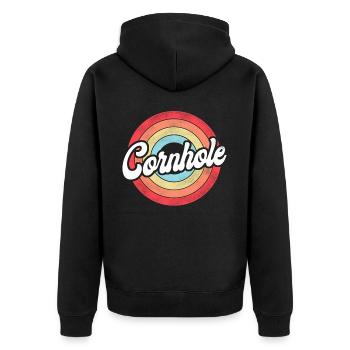 Joueur de sac de haricots de l’équipe Cornhole - Veste à capuche bio Premium Unisexe - noir - Dos - Nico (187cm)