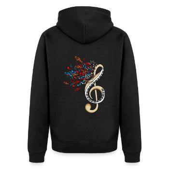 Musician Learning Musical Notes Design Music Lessons - Unisex Premium Organic Zip Hoodie - black - Back - Nico (187cm)