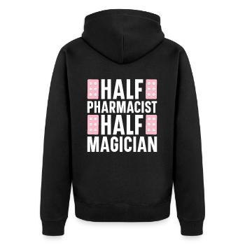 Pharmaceutical Assistant Pharmacy Technician - Unisex Premium Organic Zip Hoodie - black - Back - Nico (187cm)