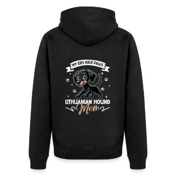 Lithuanian Hound Mom - Unisex Premium Organic Zip Hoodie - black - Back - Nico (187cm)