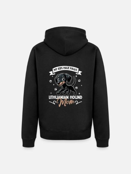 Litauische Bracke Mama - Unisex Premium Bio Zip Hoodie - Schwarz