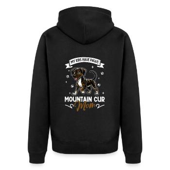 Mountain Cur Mama - Unisex Premium Bio Zip Hoodie - Schwarz - Hinten - Nico (187cm)
