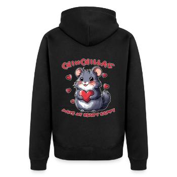Chinchilla disant drôle de cadeau de chinchilla - Veste à capuche bio Premium Unisexe - noir - Dos - Nico (187cm)