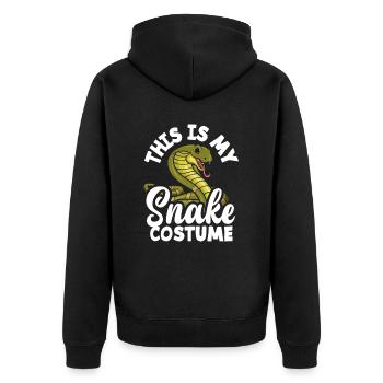 Schlangen Kostüm - Unisex Premium Bio Zip Hoodie - Schwarz - Hinten - Nico (187cm)