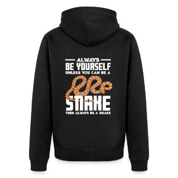 Schlange Tiere Tier Schlangen - Unisex Premium Bio Zip Hoodie - Schwarz - Hinten - Nico (187cm)
