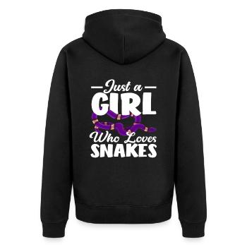 Snake Girl Loves - Unisex Premium Organic Zip Hoodie - black - Back - Nico (187cm)
