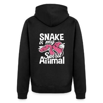 Schlange Lieblingstier - Unisex Premium Bio Zip Hoodie - Schwarz - Hinten - Nico (187cm)