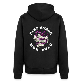 Schlange Schlangen Mama - Unisex Premium Bio Zip Hoodie - Schwarz - Hinten - Nico (187cm)
