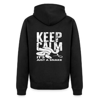 Schlange Schlangenbesitzer - Unisex Premium Bio Zip Hoodie - Schwarz - Hinten - Nico (187cm)