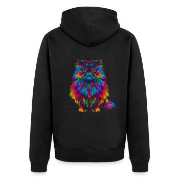 Chat de l’Himalaya Popart - Veste à capuche bio Premium Unisexe - noir - Dos - Nico (187cm)