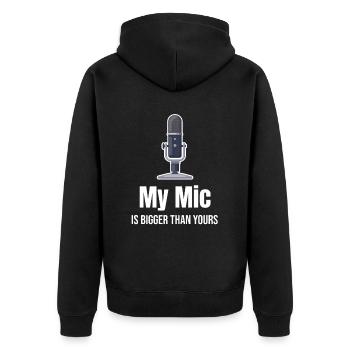 Mein Mikrofon Ist Größer Als Deins Lustige - Unisex Premium Bio Zip Hoodie - Schwarz - Hinten - Nico (187cm)