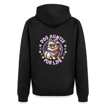 Tante Chien Poméranien Pour La Vie - Veste à capuche bio Premium Unisexe - noir - Dos - Nico (187cm)
