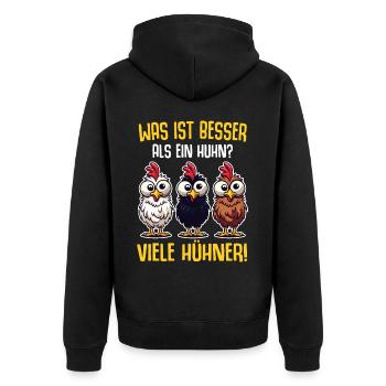 poulet poulets maman grand-mère cadeau dictons - Veste à capuche bio Premium Unisexe - noir - Dos - Nico (187cm)