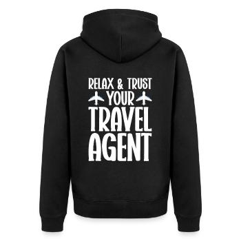 Tourism clerk Travel agency - Unisex Premium Organic Zip Hoodie - black - Back - Nico (187cm)