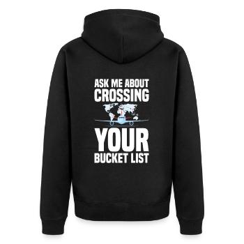 Commis au tourisme Agence de voyages - Veste à capuche bio Premium Unisexe - noir - Dos - Nico (187cm)