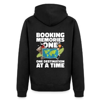 Tourism clerk Travel agency - Unisex Premium Organic Zip Hoodie - black - Back - Nico (187cm)