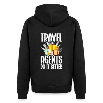 Tourism clerk Travel agency - Unisex Premium Organic Zip Hoodie - black - Back - Nico (187cm)
