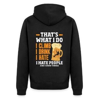 Tower Climber Technician Tower Worker - Unisex Premium Organic Zip Hoodie - black - Back - Nico (187cm)