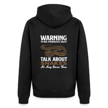 Snake talk about snakes - Unisex Premium Organic Zip Hoodie - black - Back - Nico (187cm)