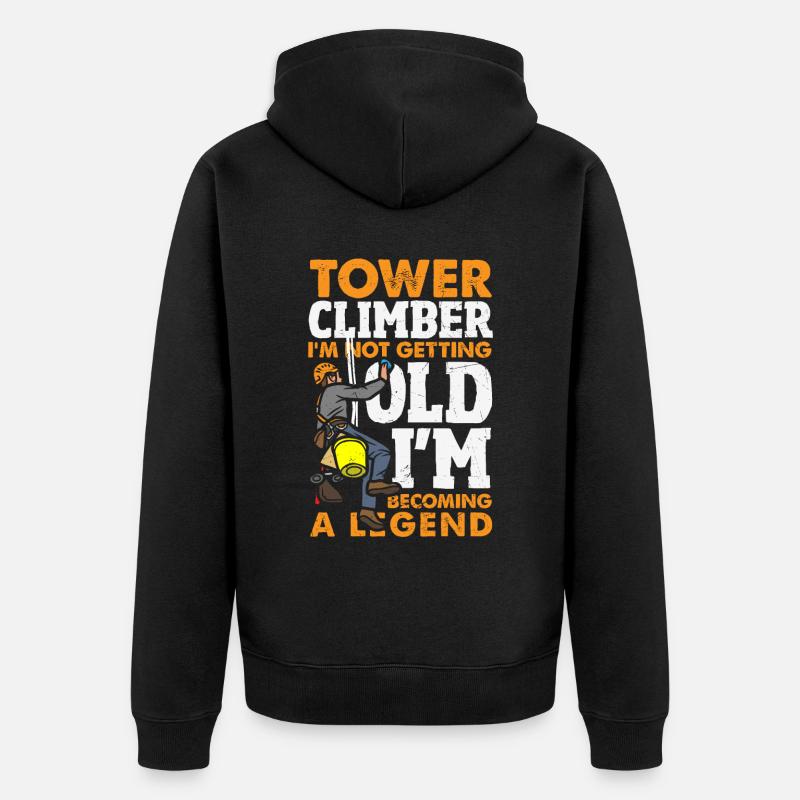 Turmkletterer-techniker Turmarbeiter - Unisex Premium Bio Zip Hoodie - Schwarz