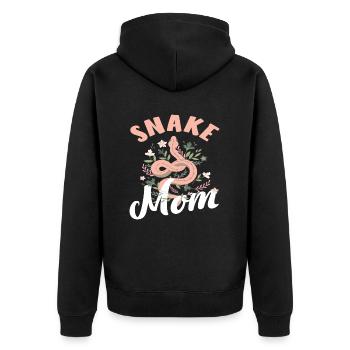 Schlangen Mama - Unisex Premium Bio Zip Hoodie - Schwarz - Hinten - Nico (187cm)