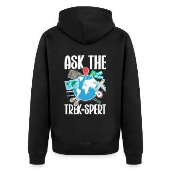 Tourism clerk Travel agency - Unisex Premium Organic Zip Hoodie - black - Back - Nico (187cm)
