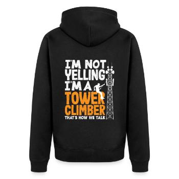 Tower Climber Technician Tower Worker - Unisex Premium Organic Zip Hoodie - black - Back - Nico (187cm)
