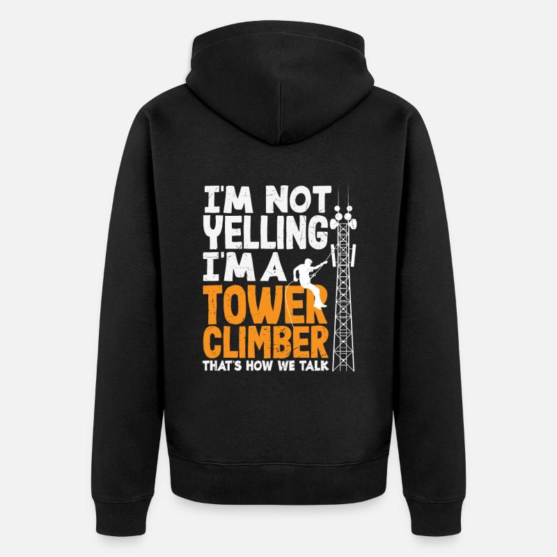 Turmkletterer-techniker Turmarbeiter - Unisex Premium Bio Zip Hoodie - Schwarz