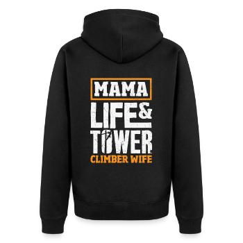 Tower Climber Technician Tower Worker - Unisex Premium Organic Zip Hoodie - black - Back - Nico (187cm)