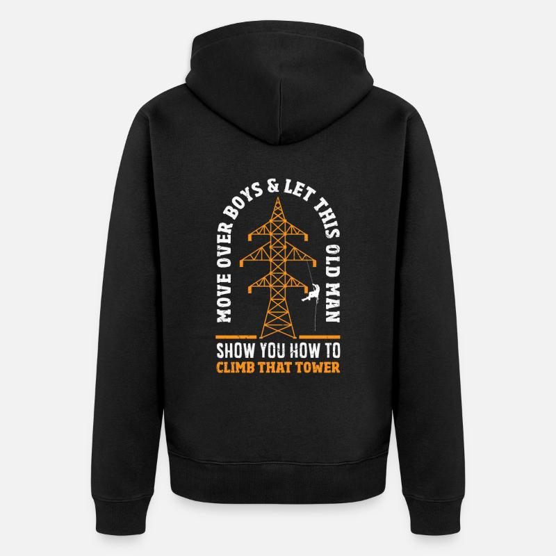 Turmkletterer-techniker Turmarbeiter - Unisex Premium Bio Zip Hoodie - Schwarz