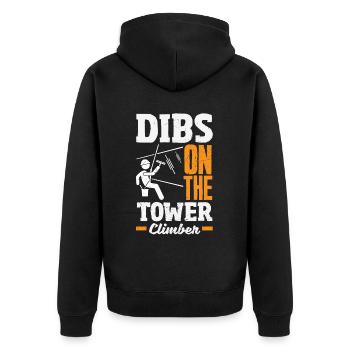 Tower Climber Technician Tower Worker - Unisex Premium Organic Zip Hoodie - black - Back - Nico (187cm)