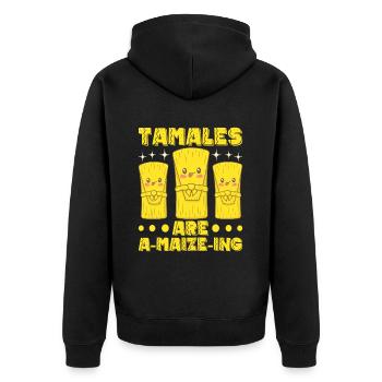 Tamale Mexikanisches Essen Tamale Liebhaber - Unisex Premium Bio Zip Hoodie - Schwarz - Hinten - Nico (187cm)