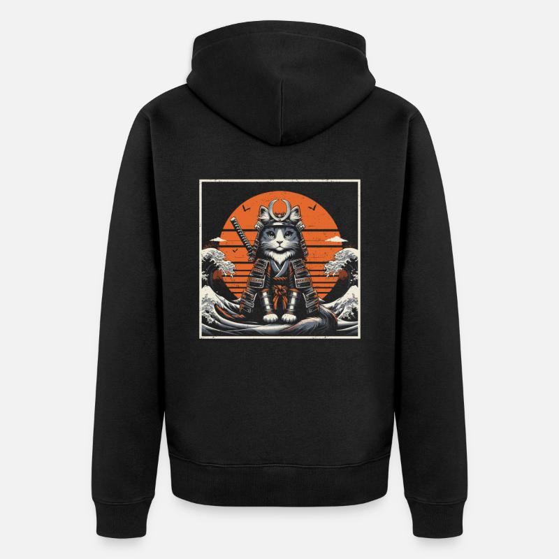 Samurai - Unisex Premium Bio Zip Hoodie - Schwarz