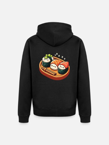 Sushi Food Japon Nigiri Cadeau - Veste à capuche bio Premium Unisexe - noir
