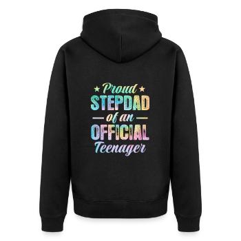 Teenager Teenie Teen Teens Teeny Geschenk - Unisex Premium Bio Zip Hoodie - Schwarz - Hinten - Nico (187cm)
