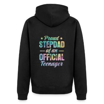 Teenager - Unisex Premium Bio Zip Hoodie - Schwarz - Hinten - Nico (187cm)