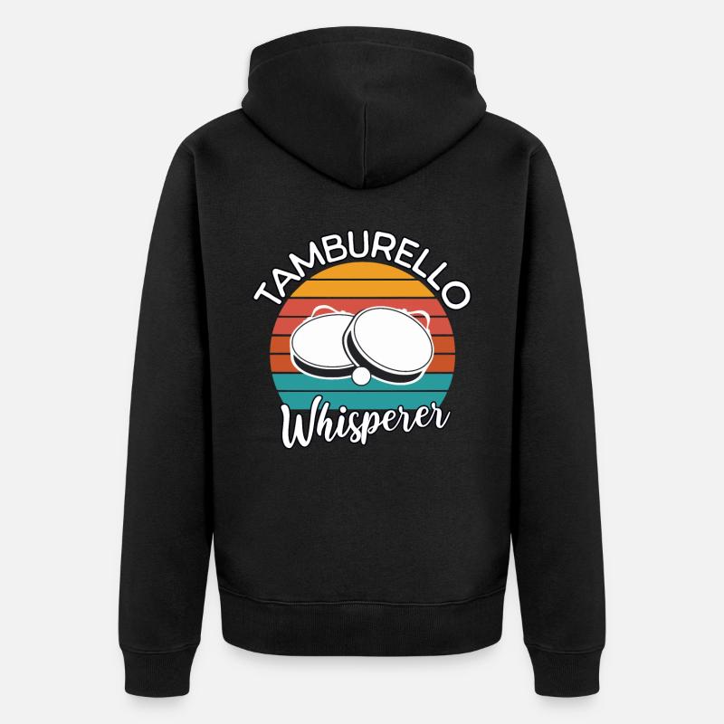 Tamburello Flüsterer - Unisex Premium Bio Zip Hoodie - Schwarz