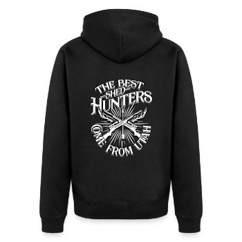 Antlers Antler Hunting Throwing Poles - Unisex Premium Organic Zip Hoodie - black - Back - Nico (187cm)