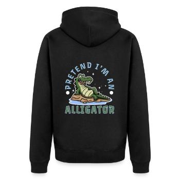 Pretend I'm An Alligator - Unisex Premium Organic Zip Hoodie - black - Back - Nico (187cm)