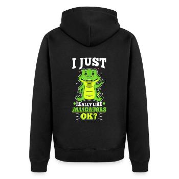 I just really like alligators - Unisex Premium Organic Zip Hoodie - black - Back - Nico (187cm)