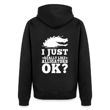 I just really like alligators - Unisex Premium Organic Zip Hoodie - black - Back - Nico (187cm)