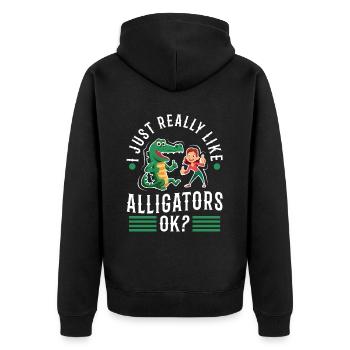 I just really like alligators - Unisex Premium Organic Zip Hoodie - black - Back - Nico (187cm)