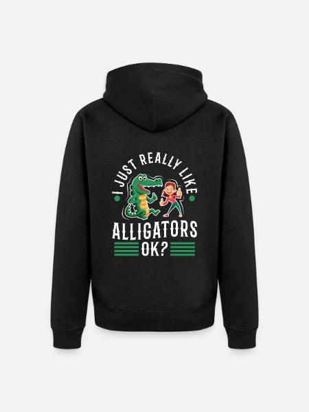 J’aime vraiment les alligators - Veste à capuche bio Premium Unisexe - noir