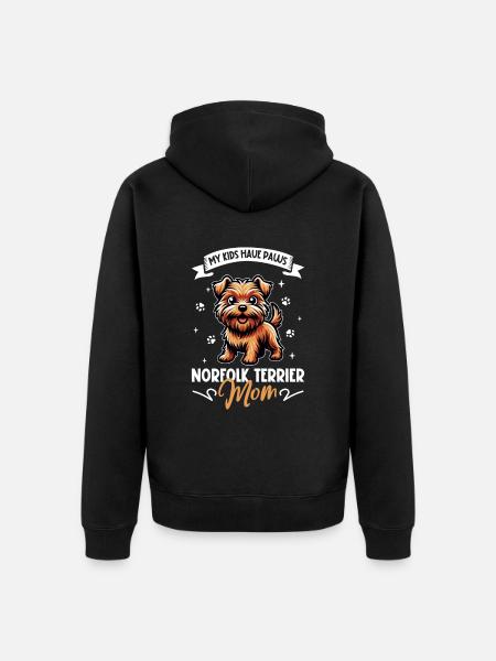 Norfolk Terrier Mama - Unisex Premium Bio Zip Hoodie - Schwarz