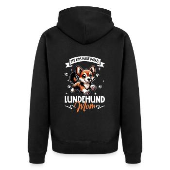 Norvégien Lundehund Mama - Veste à capuche bio Premium Unisexe - noir - Dos - Nico (187cm)