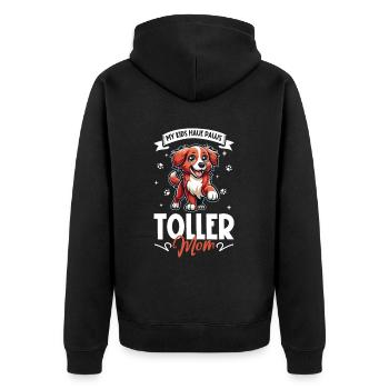 Nova Scotia Duck Tolling Retriever Mama - Unisex Premium Bio Zip Hoodie - Schwarz - Hinten - Nico (187cm)
